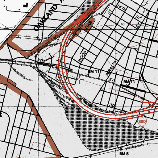 Topographic Map of Christ Holy Sanctified Church (historical), CA