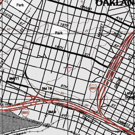 Topographic Map of Church of Christ, CA