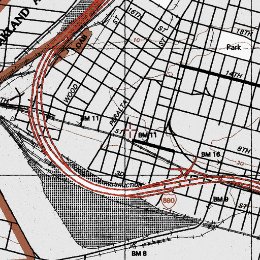 Topographic Map of Concord Baptist Church, CA