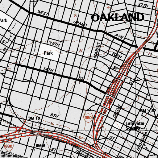 Topographic Map of Coopers African Methodist Episcopal Zion Church, CA