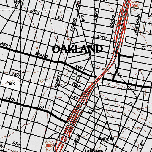 Topographic Map of Friendship Missionary Baptist Church, CA