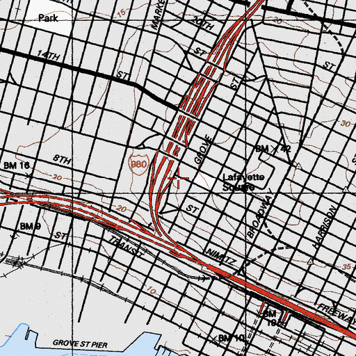 Topographic Map of Lutheran Memorial Chapel for the Deaf, CA