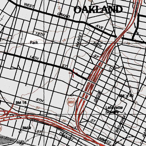 Topographic Map of Mingleton Temple Church of God in Christ, CA