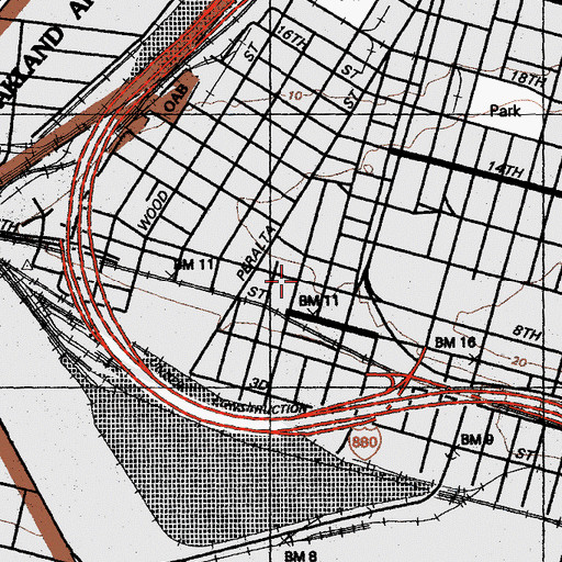 Topographic Map of Mount Carmel Baptist Church, CA