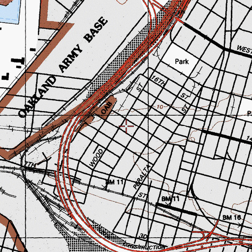 Topographic Map of Mount Zion Missionary Baptist Church, CA