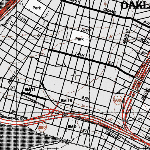 Topographic Map of Pleasant Grove Missionary Baptist Church, CA