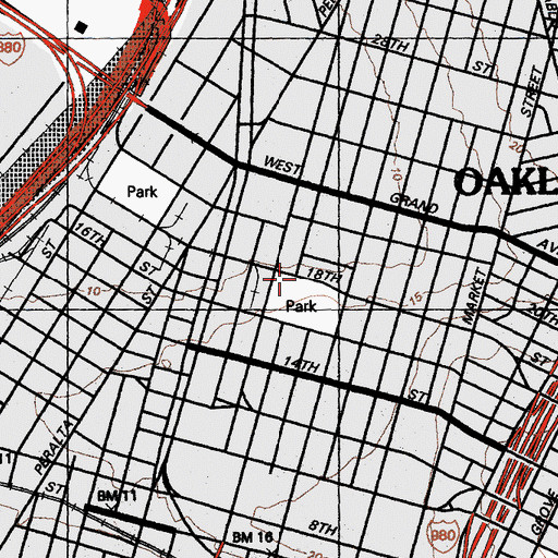 Topographic Map of Bunche Continuation High School, CA