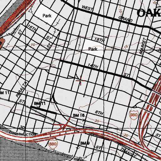 Topographic Map of Taylor Memorial Methodist Church, CA