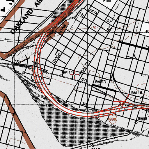 Topographic Map of Trinity Baptist Church, CA