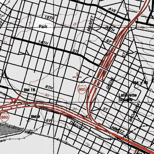 Topographic Map of True Vine Missionary Baptist Church, CA