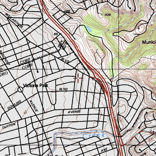 Topographic Map of Church of Christ, CA