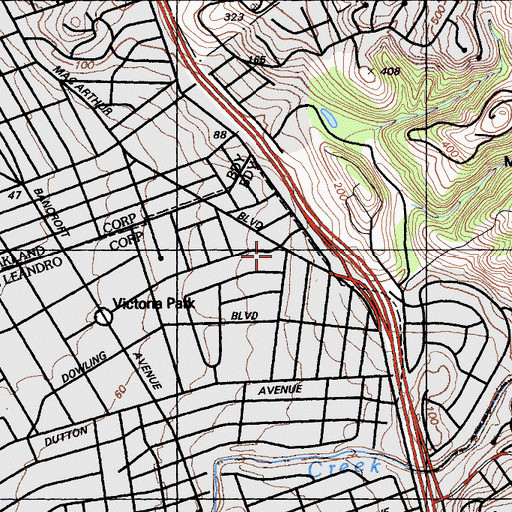 Topographic Map of Fairhaven Bible Chapel, CA