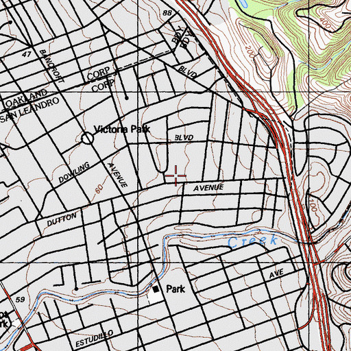 Topographic Map of Farrelly Swimming Pool (historical), CA