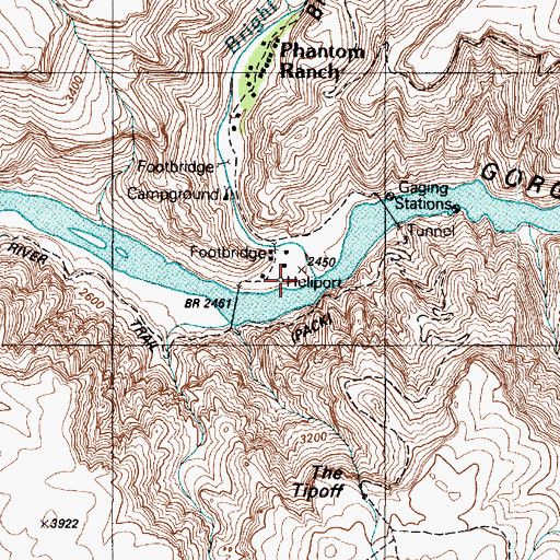 Topographic Map of Bright Angel Creek, AZ