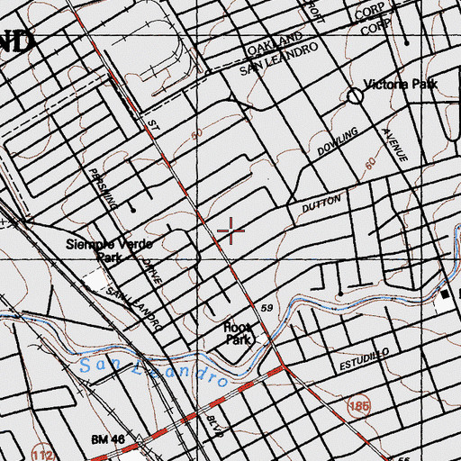 Topographic Map of First Church of Christ Scientist, CA