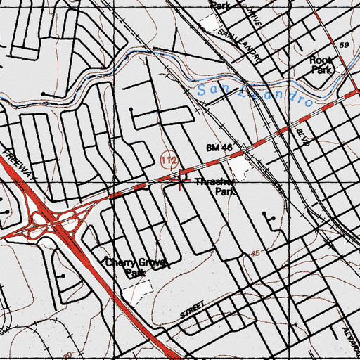 Topographic Map of Second Baptist Church, CA