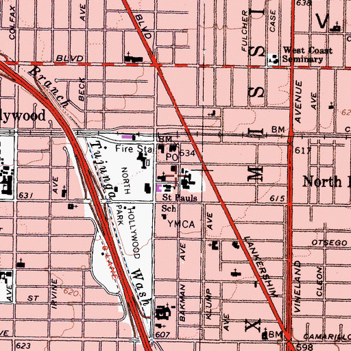 Topographic Map of Lankershim Elementary School, CA