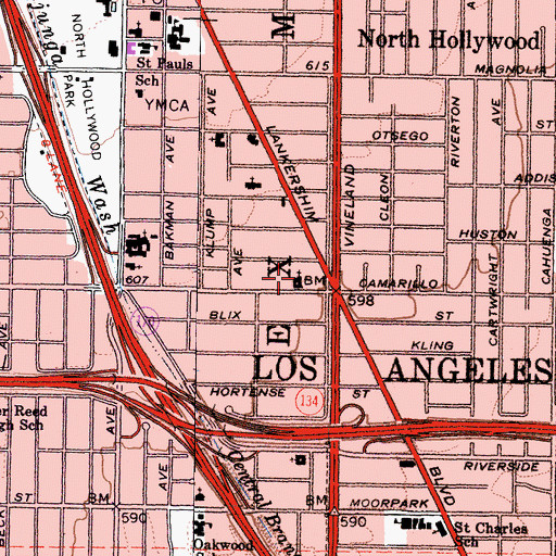 Topographic Map of Saint Matthew Lutheran Church, CA
