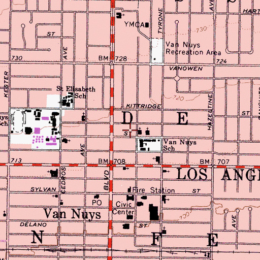 Topographic Map of Church of the Nazarene, CA