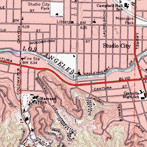 Topographic Map of Sixteenth Church of Christ Scientist, CA