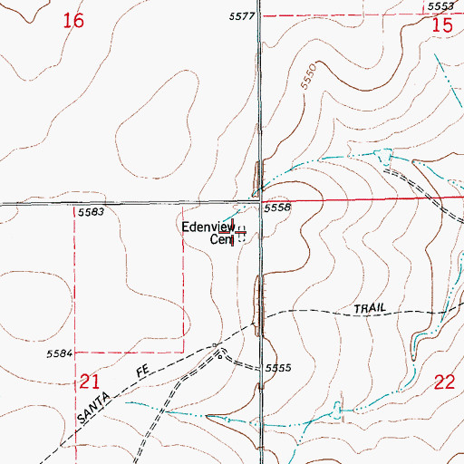 Topographic Map of Edenview Cemetery, CO