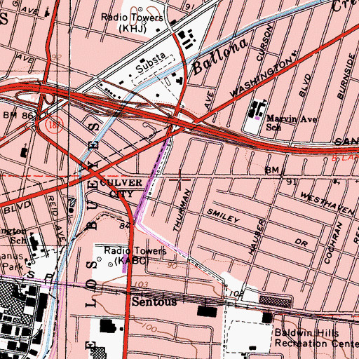 Topographic Map of Kingdom Hall of Jehovahs Witnesses, CA