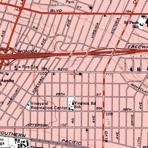 Topographic Map of Messiah Baptist Church, CA