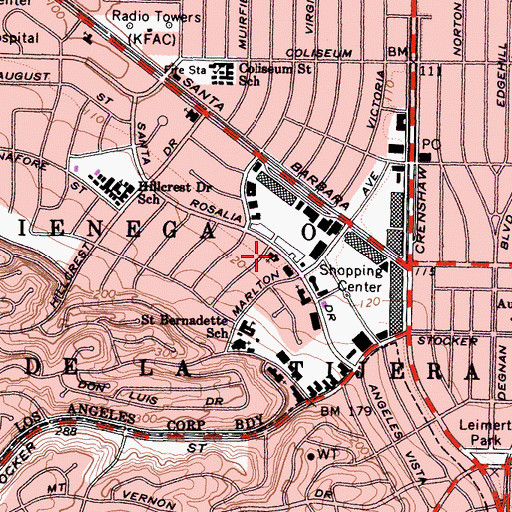 Topographic Map of Sixth Church of Christ Scientist, CA