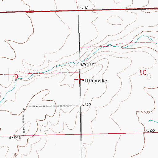 Topographic Map of Utleyville, CO