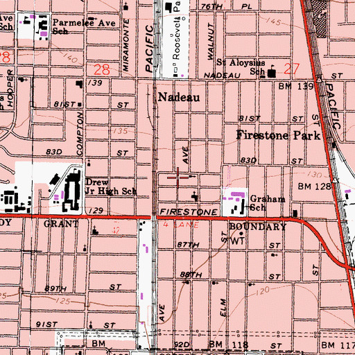 Topographic Map of Saint Lukes Church, CA