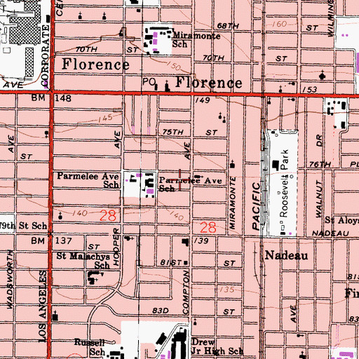 Topographic Map of Triumph the Church and Kingdom of God in Christ Church, CA