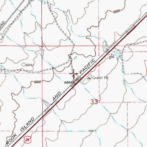 Topographic Map of Cummings Ranch, CO