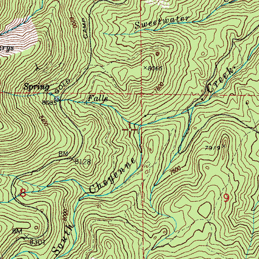Topographic Map of Cheyenne Mountain School Cabin (historical), CO
