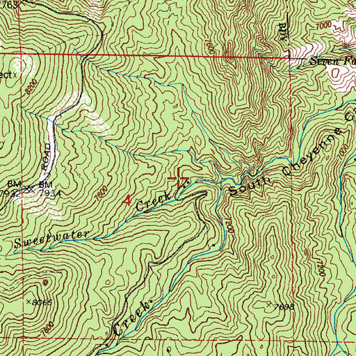 Topographic Map of Green Settlement, CO