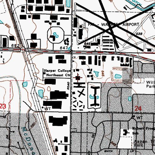 Topographic Map of Harper College Northeast Center, IL