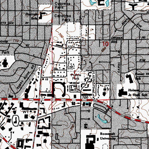Topographic Map of Prairie Park, IL
