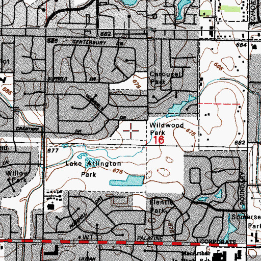 Topographic Map of Wildwood Park, IL