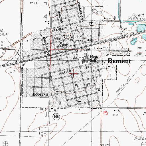 Topographic Map of Saint Michaels Roman Catholic Church, IL