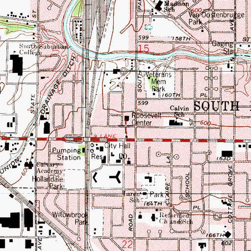 Topographic Map of Bethany Christian Reformed Church, IL