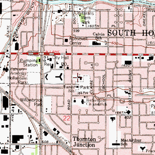 Topographic Map of Calvary Reformed Church, IL
