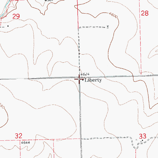 Topographic Map of Liberty, CO