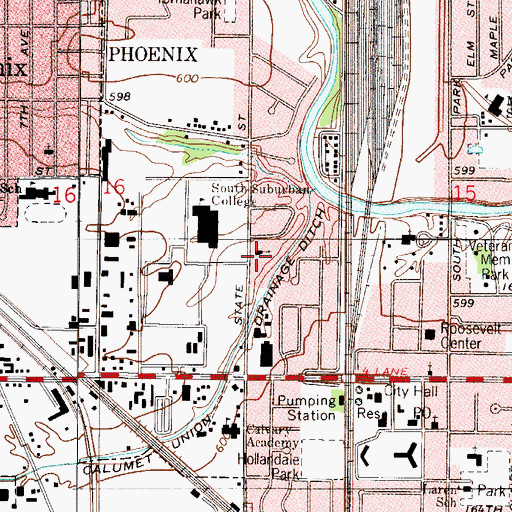 Topographic Map of Church of Christ, IL