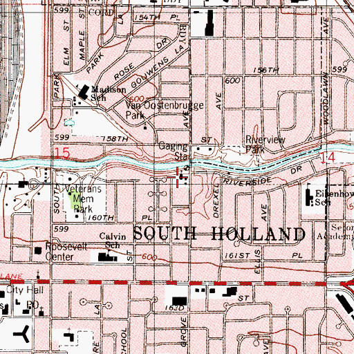 Topographic Map of First Baptist Church, IL