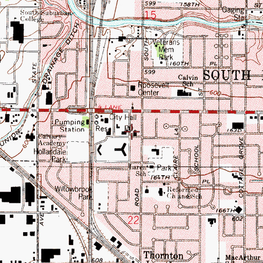 Topographic Map of First Christian Reformed Church, IL