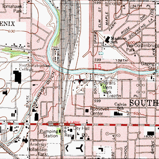 Topographic Map of First Reformed Church, IL