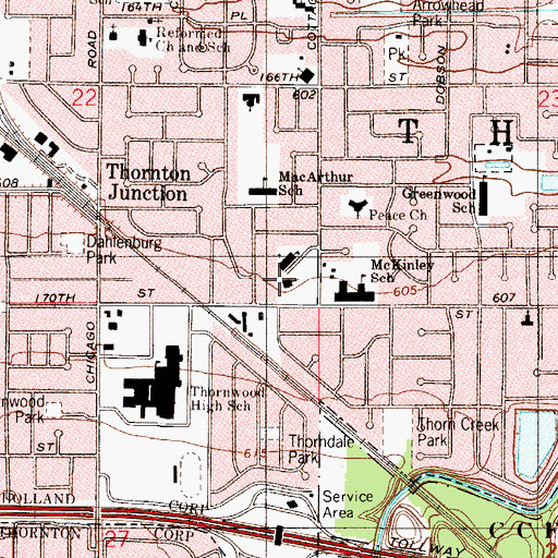 Topographic Map of Holy Ghost Catholic Church, IL