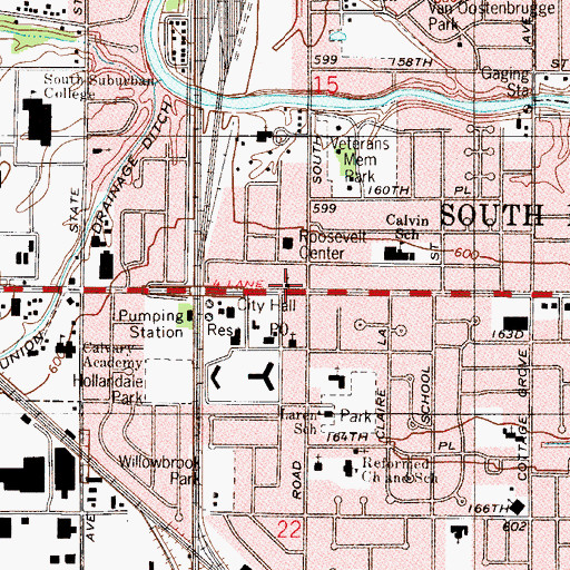 Topographic Map of True Reformed Church, IL