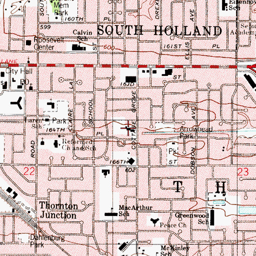 Topographic Map of United Presbyterian Church, IL
