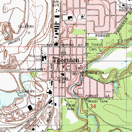 Topographic Map of Saint Paul Lutheran Church, IL