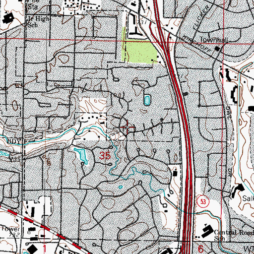 Topographic Map of Creekside, IL